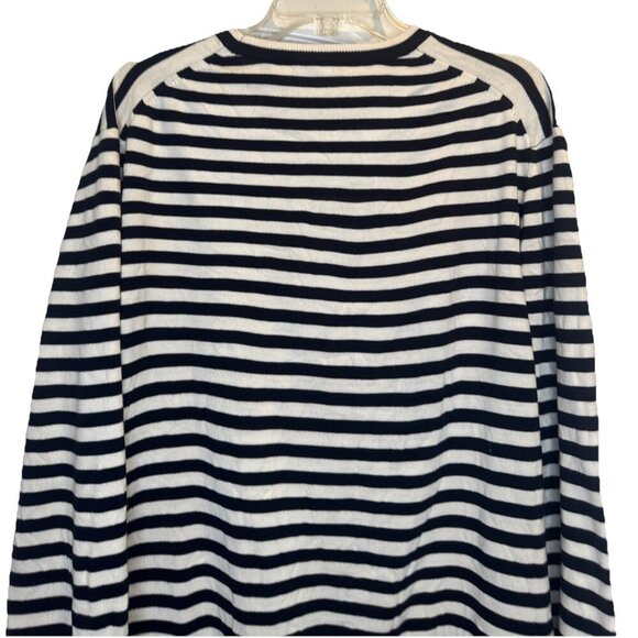 Murano Modern Performance Men’s BLACK IVORY Striped Long Sleeve Sweater Sz XXL - Picture 6 of 11